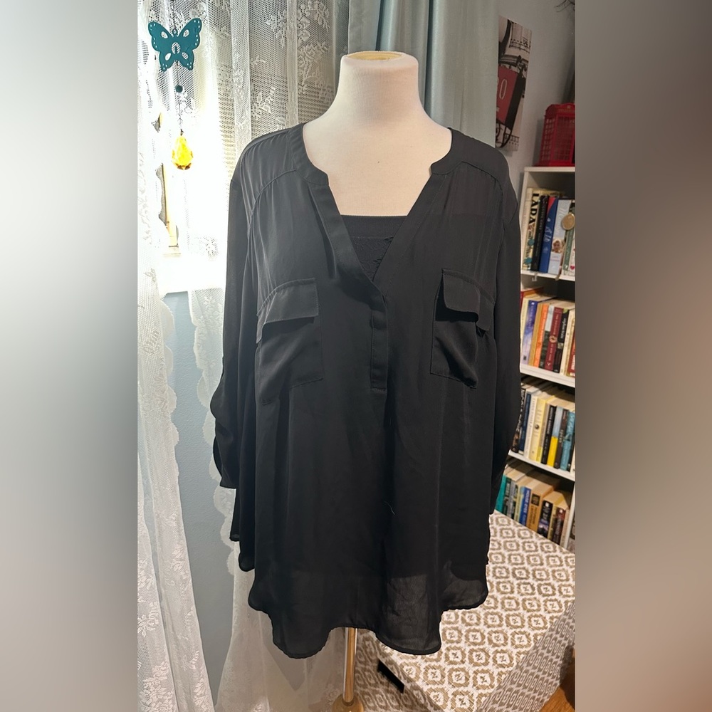 Black sheer Torrid top